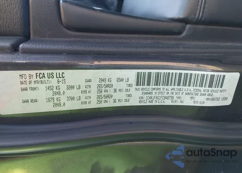 2015 Jeep Grand Cherokee Altitude z USA, uszkodzony, nr VIN 1C4RJFAG1FC948739